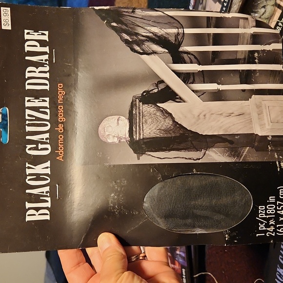 Black Gauze Drape ☆ Halloween Decor ☆ Creepy Scary Black Drape ☆ New in pkg - Picture 1 of 10